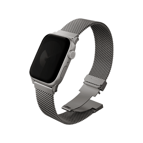 Uniq Dante Pro Self-Adjustable Mesh Steel Strap For Apple Watch 49mm - Titanium Silver