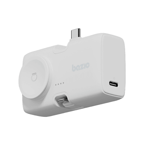 Bazic GoPower Koda 2 in 1 Power Bank With Foldable USB-C /Lightning Pin And Apple Watch Charger 5000mAh - Vanilla