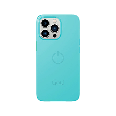 Goui Magnetic Case With Magnetic Bars for iPhone 13 Pro + Magnetic Strap - Cyan Blue