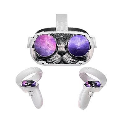 Gamer Gear Groovy Cat Sticker For Oculus Quest 2 - Black