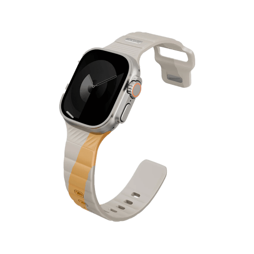 Uniq Stride De FKM Strap for Apple Watch 49/46/45MM - Beige / Canary Yellow