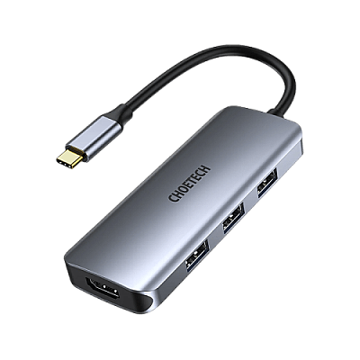 Choetech 7 in 1 USB-C Hub - Silver