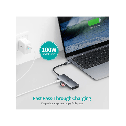 Choetech 7 in 1 USB-C Hub - Silver