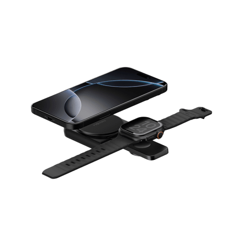 Energea MagDuo 2 IN 1 Foldable Magsafe Fast Wireless Charger - Gunmetal