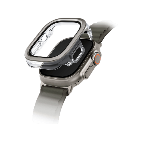 Uniq Voute Watch Case With Screen Protection for Apple Watch Ultra 49mm - Titanium Silver