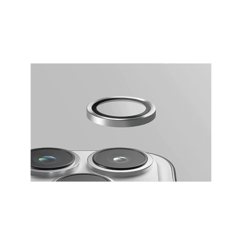 Uniq Optix Stainless Steel Frame Sapphire Camera Lens Protector for iPhone 15 Pro Max - Gunmetal Black