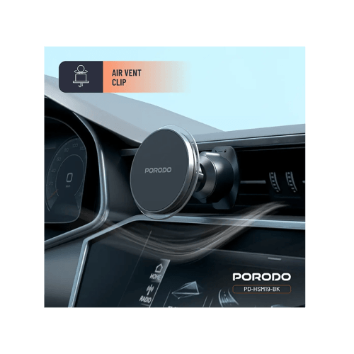 Porodo 2 In 1 Magsafe Magnetic Air Vent & Dash Mount - Black
