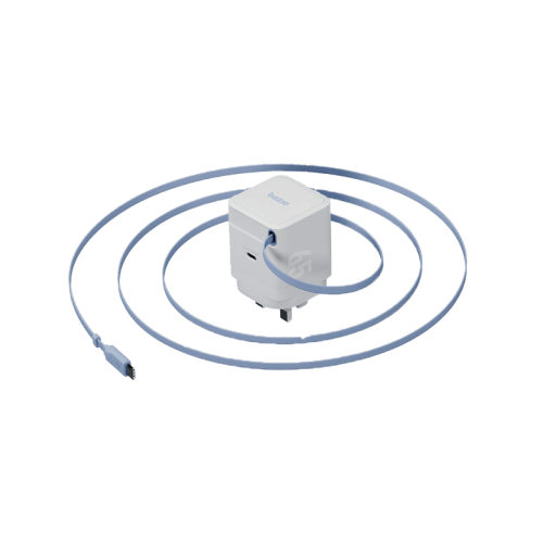 Bazic GoPort Retrek 1-Port USB-C & Built-In USB-C Cable 65W GaN - White