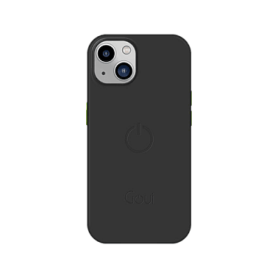 Goui Magnetic Case With Magnetic Bars for iPhone 15 + Magnetic Strap - Black Stone