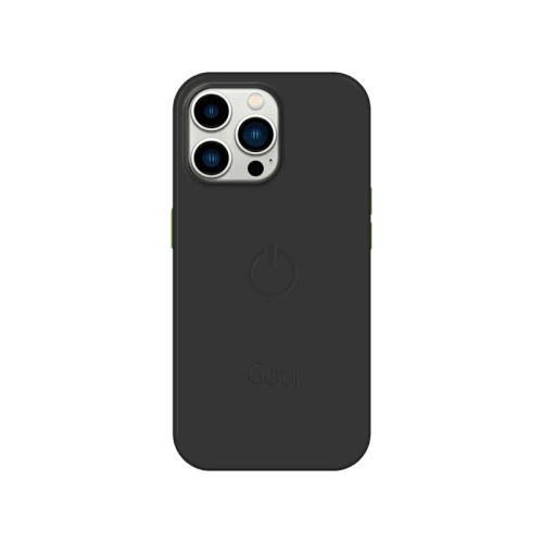 Goui Magnetic Case With Magnetic Bars for iPhone 15 Pro + Magnetic Strap - Black Stone