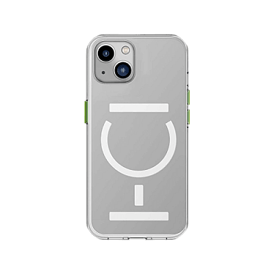 Goui Magnetic Case With Magnetic Bars for iPhone 15 Plus + Magnetic Strap - Transparent