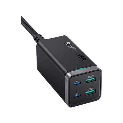 RavPower Pioneer 4 - Port 65W PD Desktop Chargers - Black