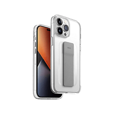 Uniq Hybrid Heldro Mount Series Case for iPhone 14 Pro Max - Lucent Clear