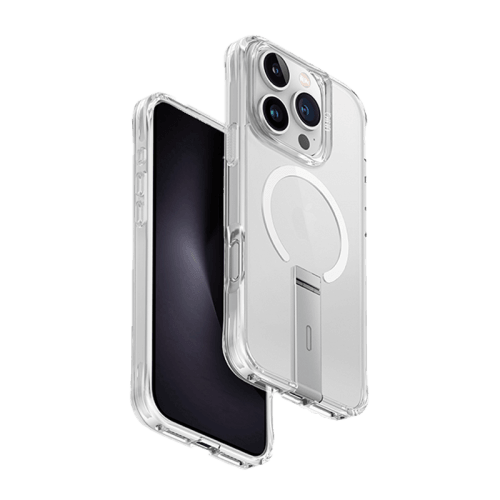 Uniq Hybrid Eleva MagSafe Case with Vertical Stand for iPhone 16 Pro – Lucent Clear
