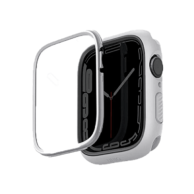 Uniq Moduo Case With Interchangeable Bezel for Apple Watch 45/44 mm - Chalk/Stone Grey