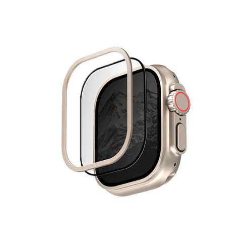 Uniq Optix Duo Pro Glass Protector & Stainless Steel Bezel for Apple Watch Ultra 49mm - Clear
