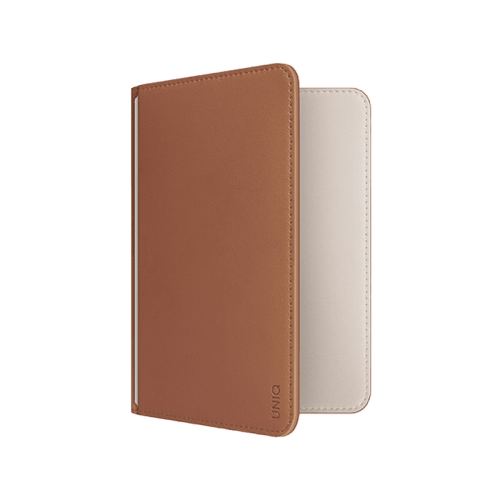 Uniq Belmont Passport Holder With RFID Blocking - Caramel / Ivory