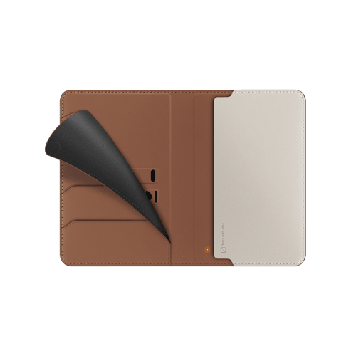 Uniq Belmont Passport Holder With RFID Blocking - Caramel / Ivory