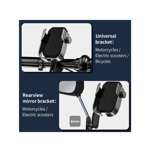 Baseus Armor Motorcycle Adjustable Holder - Black