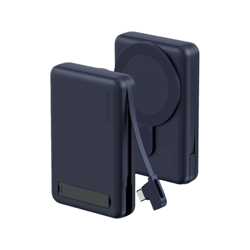 Energea MagPac Pro Plus MagSafe 10000mAh Power Bank  Built-In USB-C Cable With Built In Stand - Blue
