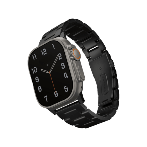 Uniq Osta Steel Strap With Steel Self Adjustable Links for Apple Watch 49/45/42mm - Midnight Black