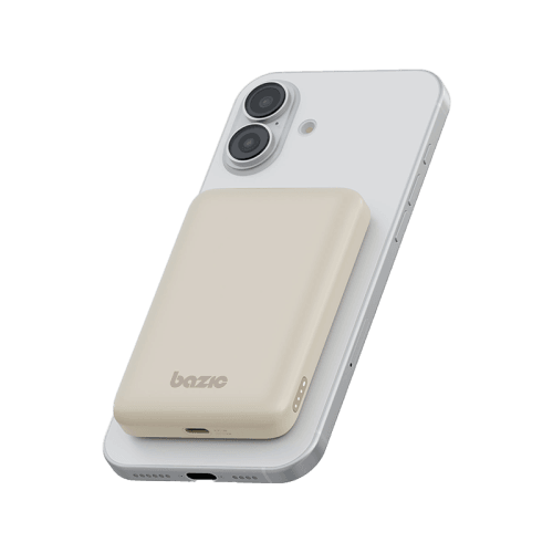 Bazic GoPower Snap 3-In-1 MagSafe with Apple Watch Charger 5000mAh Power Bank - Latte