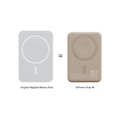 Bazic GoPower Snap 3-In-1 MagSafe with Apple Watch Charger 5000mAh Power Bank - Latte