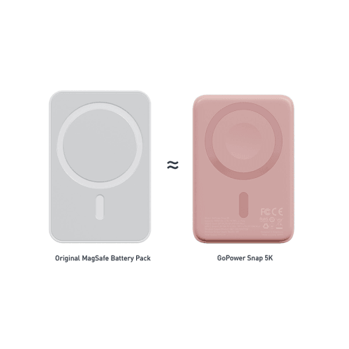 Bazic GoPower Snap 3-In-1 MagSafe with Apple Watch Charger 5000mAh Power Bank - Peach