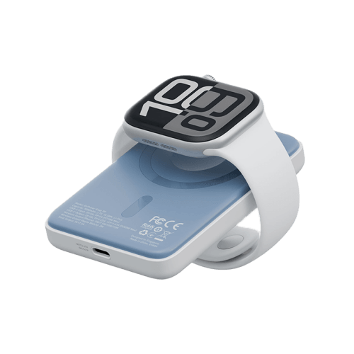 Bazic GoPower Snap 3-In-1 MagSafe with Apple Watch Charger 5000mAh Power Bank - Vanilla