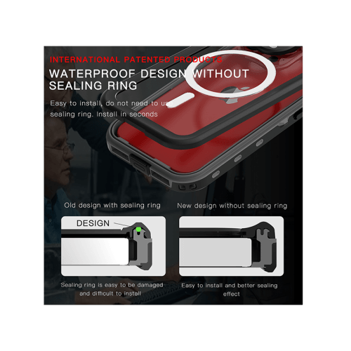 ShellBox DOT MagSafe With Water Proof Case for iPhone 15 Pro - Black