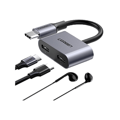 Ugreen USB-C to 2-Port USB-C Hub Converter - Black