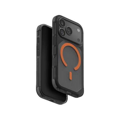 Uniq Hybrid Combat Active MagSafe Case for iPhone 17 Pro - Frost Smoke / Orange