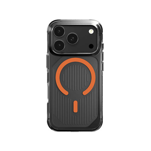 Uniq Hybrid Combat Active MagSafe Case for iPhone 17 Pro - Frost Smoke / Orange
