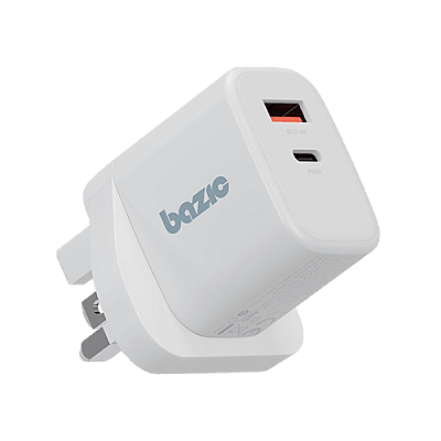 Bazic GoPort Velox 1-Port USB-C and 1-Port USB-A 35W PD Wall Charger - White
