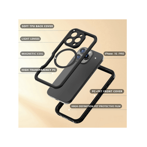 ShellBox GT MagSafe With Water Proof Case for iPhone 16 Pro - Black