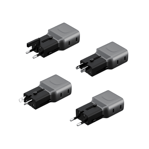 Energea TravelGo 2-Port USB-C 65W PD Travel Adapter - Gunmetal