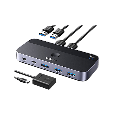 Ugreen USB 3.0 Sharing Switch 2 In 4 Out - Black