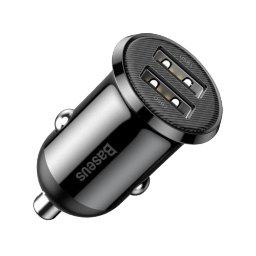 Baseus Gain Pro 2-Port USB-A Car Charger - Black