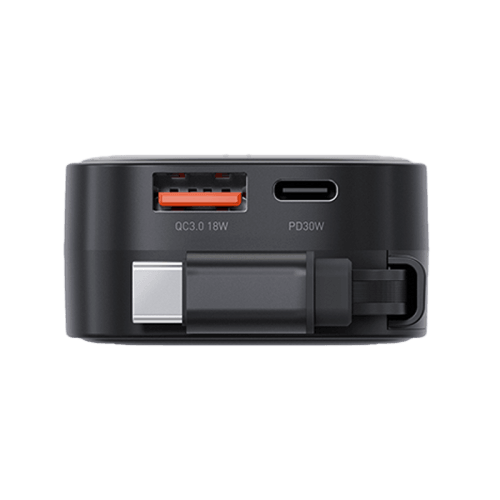 Bazic GoDrive Loop 84 1 Port USB-C and 1-Port USB-A With USB-C Retractable Cable 75CM - Black