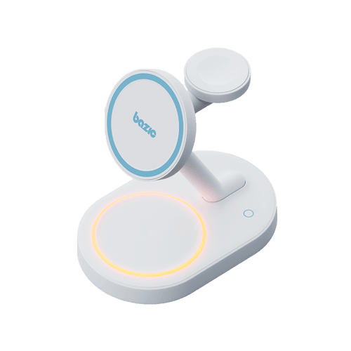 Bazic GoMag Station 2 3 in 1 Wireless Charger With Apple Watch & Airpods Charging - White