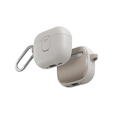 Uniq Clyde Lock Case for Airpods 4th Gen - Mist Grey & Khaki