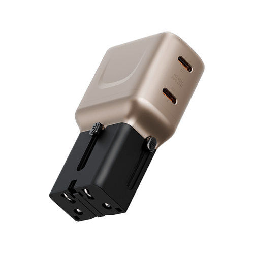 Energea TravelGo 2 Port USB-C 45W PD Travel Adapter - Gold Black