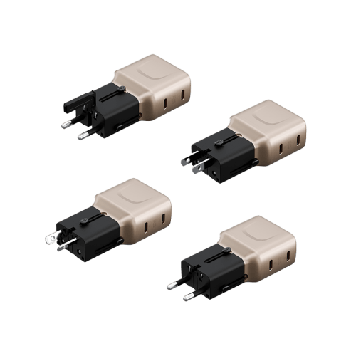 Energea TravelGo 2 Port USB-C 45W PD Travel Adapter - Gold Black
