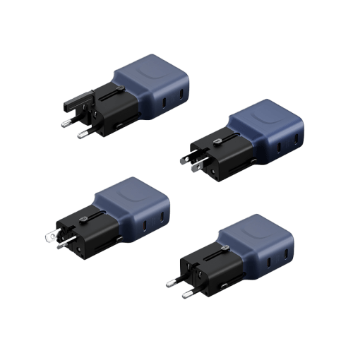 Energea TravelGo 2 Port USB-C 45W PD Travel Adapter - Blue Black