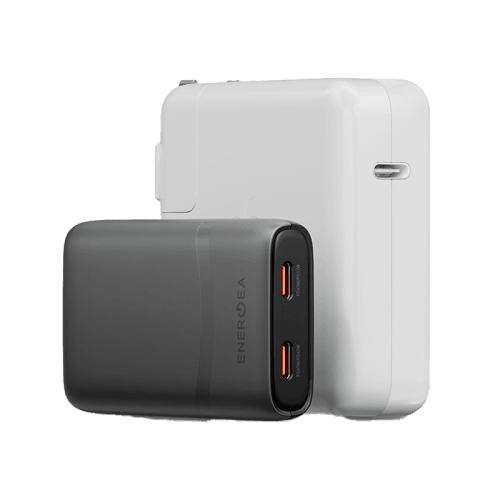 Energea TravelWorld Edge 65 2 Port USB-C 65W Travel Adapter - Gunmetal