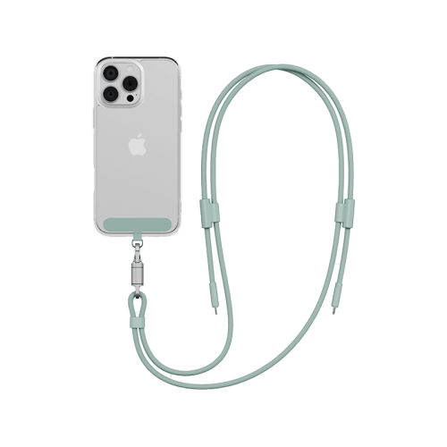 Energea Lasso 2-In-1 USB-C to USB-C 240W 480Mbps Lanyard With Charging Cable 1.5M - Sage