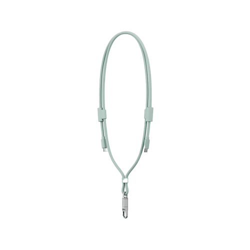 Energea Lasso 2-In-1 USB-C to USB-C 240W 480Mbps Lanyard With Charging Cable 1.5M - Sage