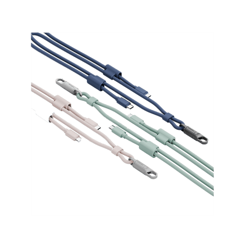 Energea Lasso 2-In-1 USB-C to USB-C 240W 480Mbps Lanyard With Charging Cable 1.5M - Sage