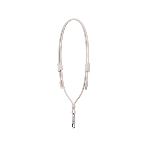 Energea Lasso 2-In-1 USB-C to USB-C 240W 480Mbps Lanyard With Charging Cable 1.5M - Sand