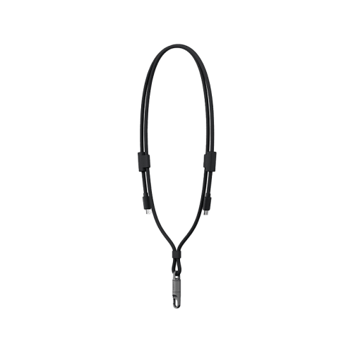 Energea Lasso 2-In-1 USB-C to USB-C 240W 480Mbps Lanyard With Charging Cable 1.5M - Black